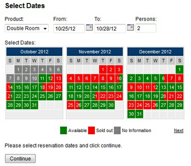 Embedded Booking Calendar